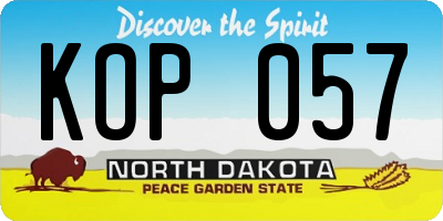ND license plate KOP057
