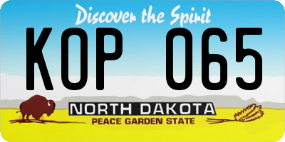 ND license plate KOP065