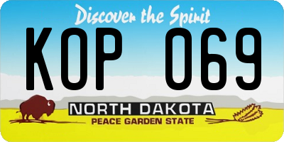 ND license plate KOP069