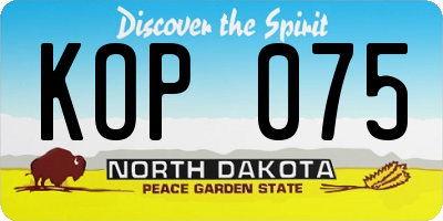 ND license plate KOP075