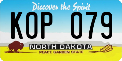 ND license plate KOP079