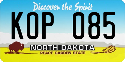 ND license plate KOP085