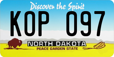 ND license plate KOP097