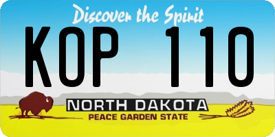 ND license plate KOP110