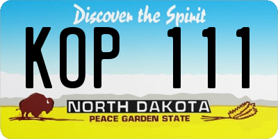 ND license plate KOP111