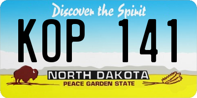 ND license plate KOP141