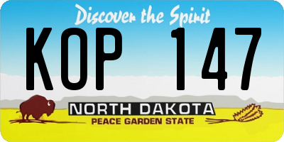 ND license plate KOP147