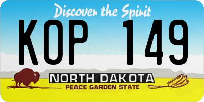 ND license plate KOP149