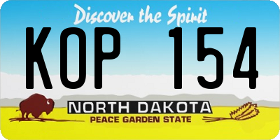 ND license plate KOP154