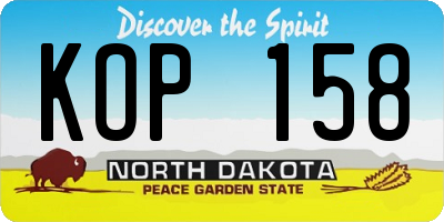 ND license plate KOP158