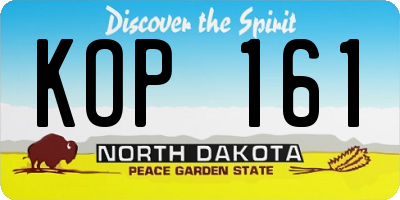 ND license plate KOP161