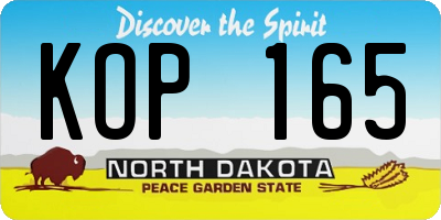 ND license plate KOP165