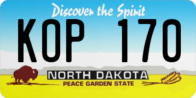 ND license plate KOP170