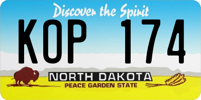 ND license plate KOP174