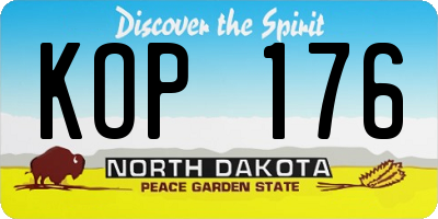 ND license plate KOP176