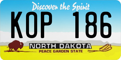 ND license plate KOP186