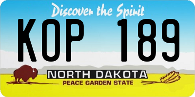 ND license plate KOP189