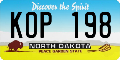 ND license plate KOP198