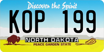 ND license plate KOP199