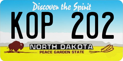 ND license plate KOP202