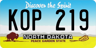 ND license plate KOP219