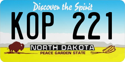 ND license plate KOP221