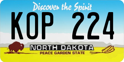 ND license plate KOP224