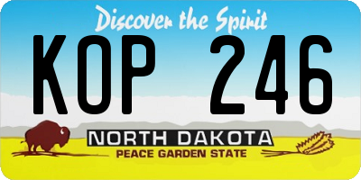 ND license plate KOP246