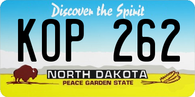 ND license plate KOP262