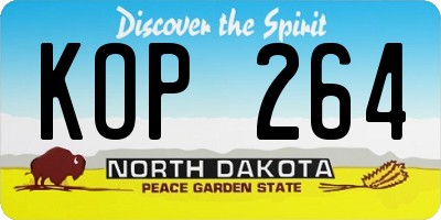 ND license plate KOP264