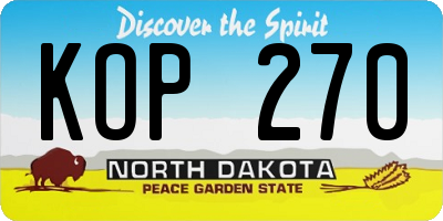 ND license plate KOP270