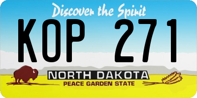 ND license plate KOP271
