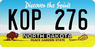 ND license plate KOP276