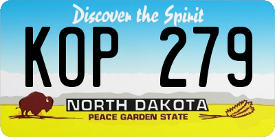 ND license plate KOP279