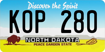 ND license plate KOP280