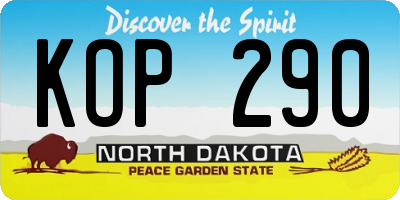 ND license plate KOP290