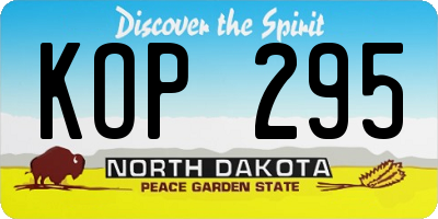 ND license plate KOP295