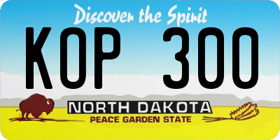 ND license plate KOP300