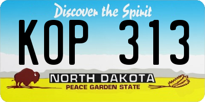 ND license plate KOP313