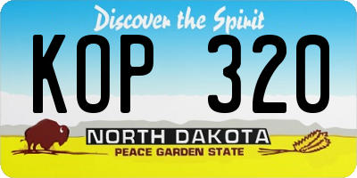 ND license plate KOP320