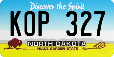 ND license plate KOP327