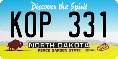 ND license plate KOP331