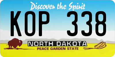ND license plate KOP338