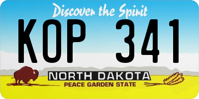ND license plate KOP341