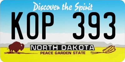 ND license plate KOP393