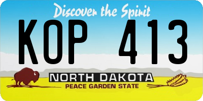 ND license plate KOP413