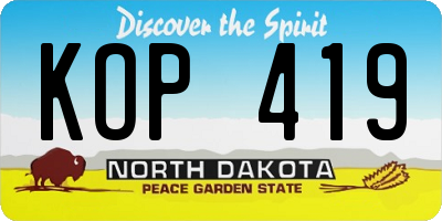ND license plate KOP419