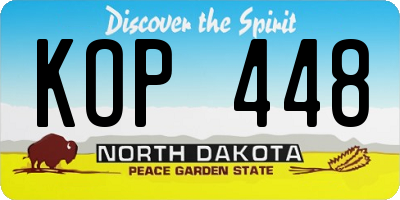 ND license plate KOP448