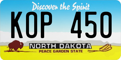 ND license plate KOP450