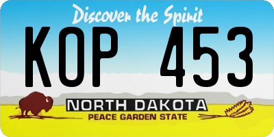 ND license plate KOP453